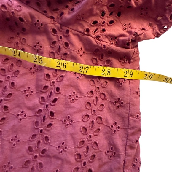 Lane Bryant Off-The-Shoulder Eyelet Ruffle Top Pink Rose Plus Sz 26/28 Coquette - Picture 7 of 12